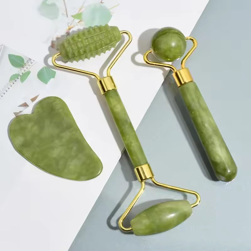 VeraLume Natural Jade Roller and Gua Sha Set