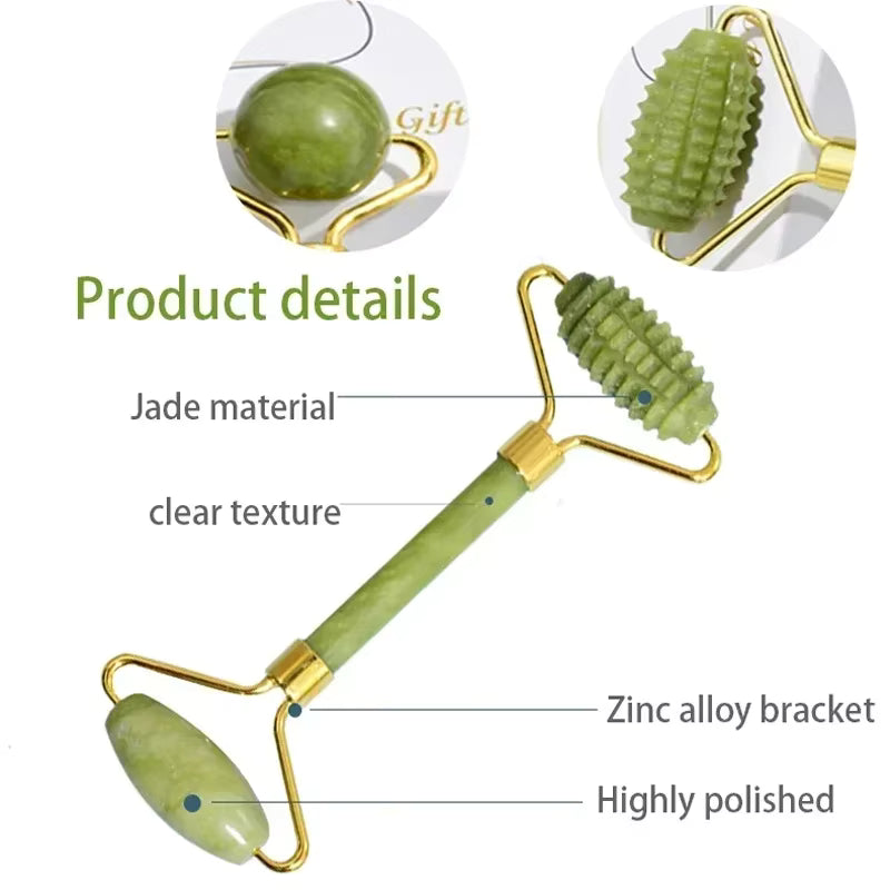 VeraLume Natural Jade Roller and Gua Sha Set
