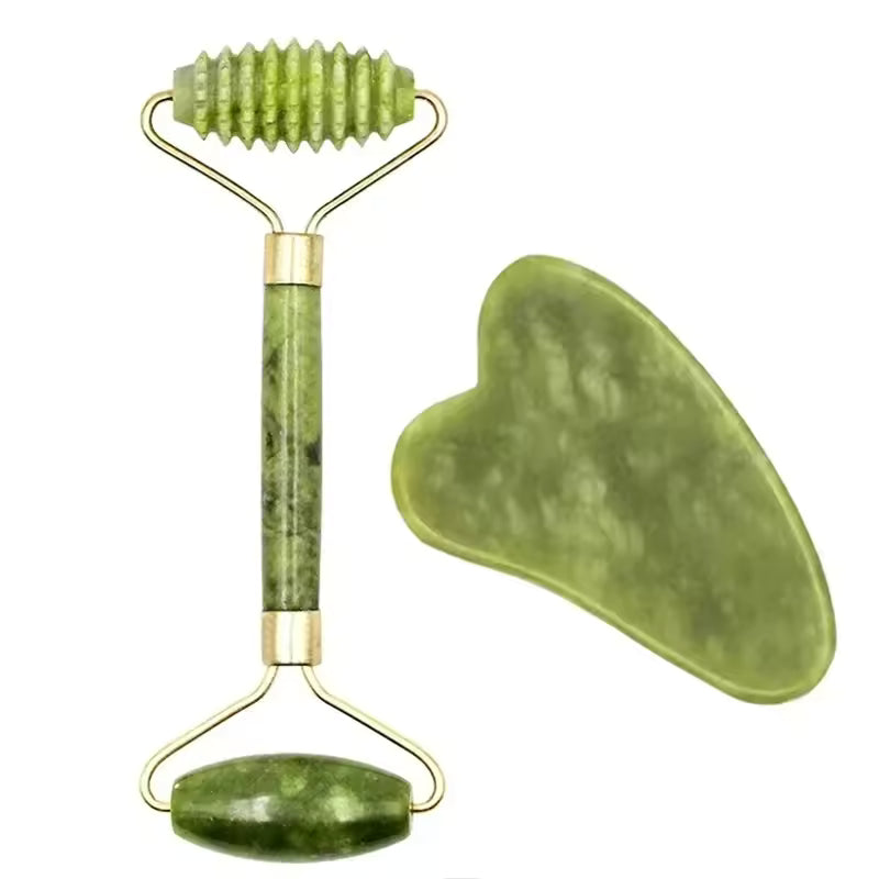 VeraLume Natural Jade Roller and Gua Sha Set